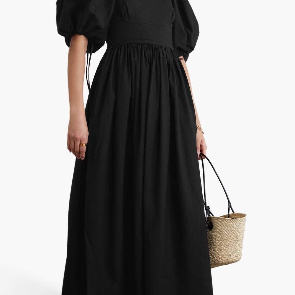 Elegant Black Puff Sleeve Dress